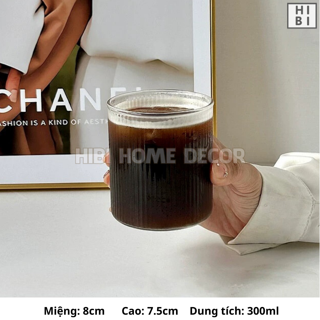 Heat-Resistant Thin Glass Cup – Elegant Aesthetic Coffee & Matcha Drinking Glass for Home Café Decoration – Hibi - 2