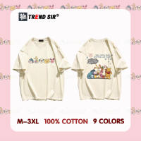 TrendSir Newเสื้อยืดเกาหลี เสื้อยืดไซส์ใหญ่ การ์ตูน โอเวอร์ไซส์100% cotton M-3XL