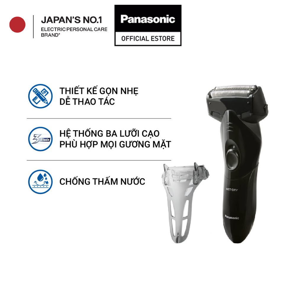 [Collect Voucher 1M trong Trạm Voucher]Máy Cạo Râu 3 Lưỡi Panasonic ES-SL10-K401- Lưỡi Cắt Hình Cung