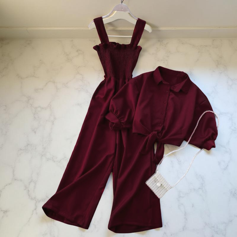 Dealistaan Stylish Summer Western Jumpsuit 2Pc Dress for Women & Girls – Stitched Casual Wear