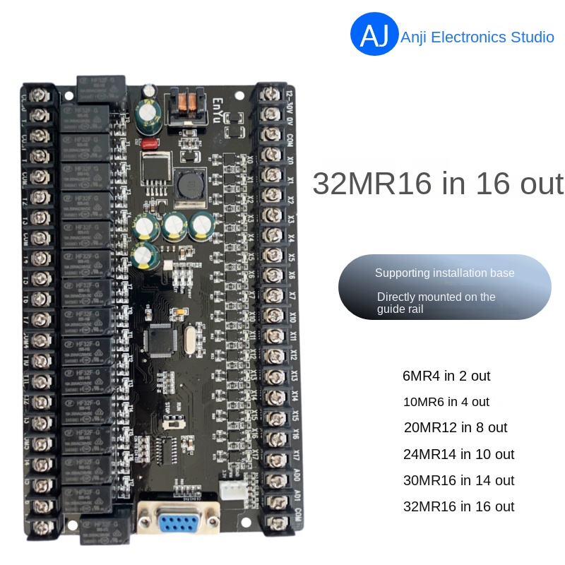 Board Mạch PLC EY FX2N: 48MR 24 input 24 output ngõ ra relay, AD, Nguồn 24VDC, GX Works2 Mitsubishi - nắp che - FX2N-48MR (Có AD)