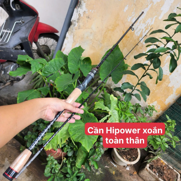 Cần câu lure Hi-Power TH2 carbon xoắn X toàn thân bu chống xoắn ngọn 2li2 cao cấp