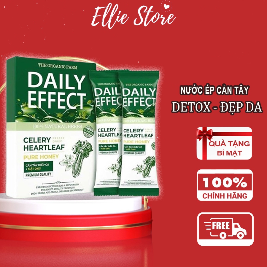 [CHÍNH HÃNG] Bột Cần Tây Diếp Cá Mật Ong Daily Effect - Nước Uống Giảm Mụn Đẹp Da Giảm Cân Detox