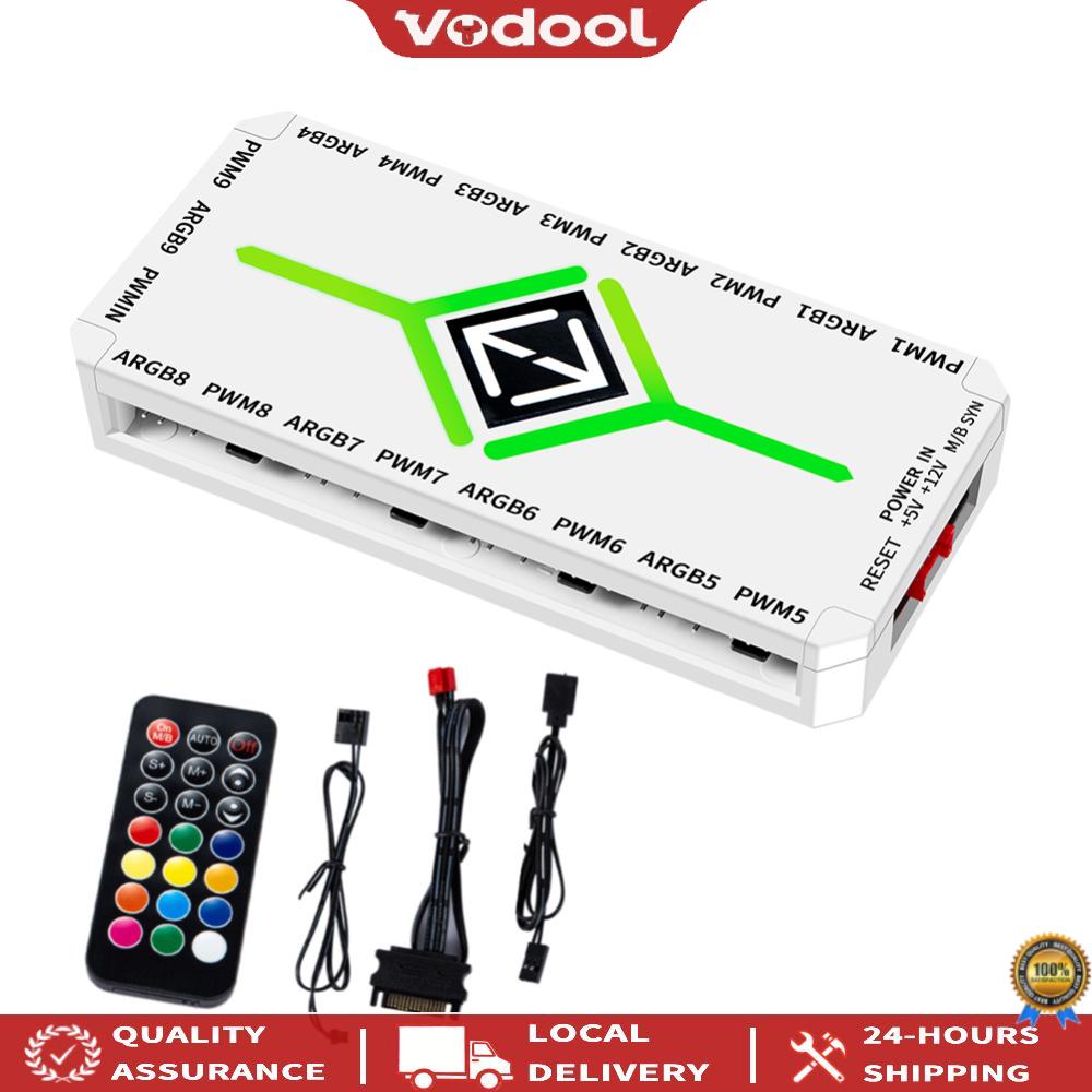 [Vodool Official Tool] Argb Pwm Fan Splitter 1 to 9 Ports with Remote Control for Cooling Systems in Gaming Computers. ราคา 169 บาท*ส่งฟรี