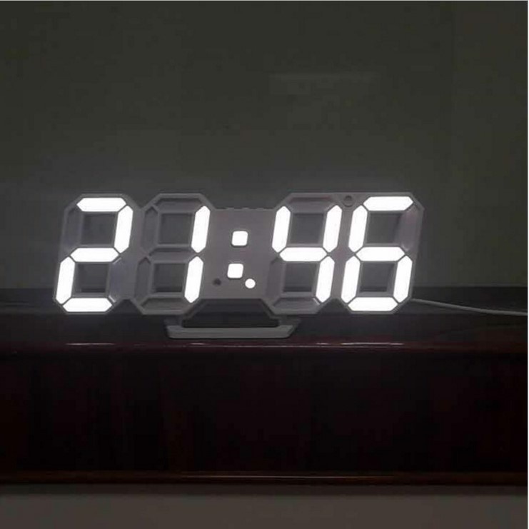 [ 4 Màu Led ] Đồng hồ LED 3D Smart Clock treo tường để bàn. Có báo thức nhiệt dộ..