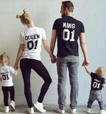 [Preorder] Family T-shirt King Queen Prince Princess Tee With Number Cotton Unisex
