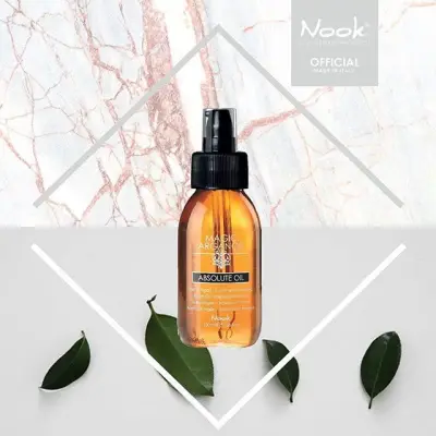 Nook Magic Argan Oil Absolute Oil 100ml - Formulated with Biocertified Argan Oil, Macadamia Oil & Silk Proteins for Intense Shine & Silkiness to Dull and Frizzy Hair