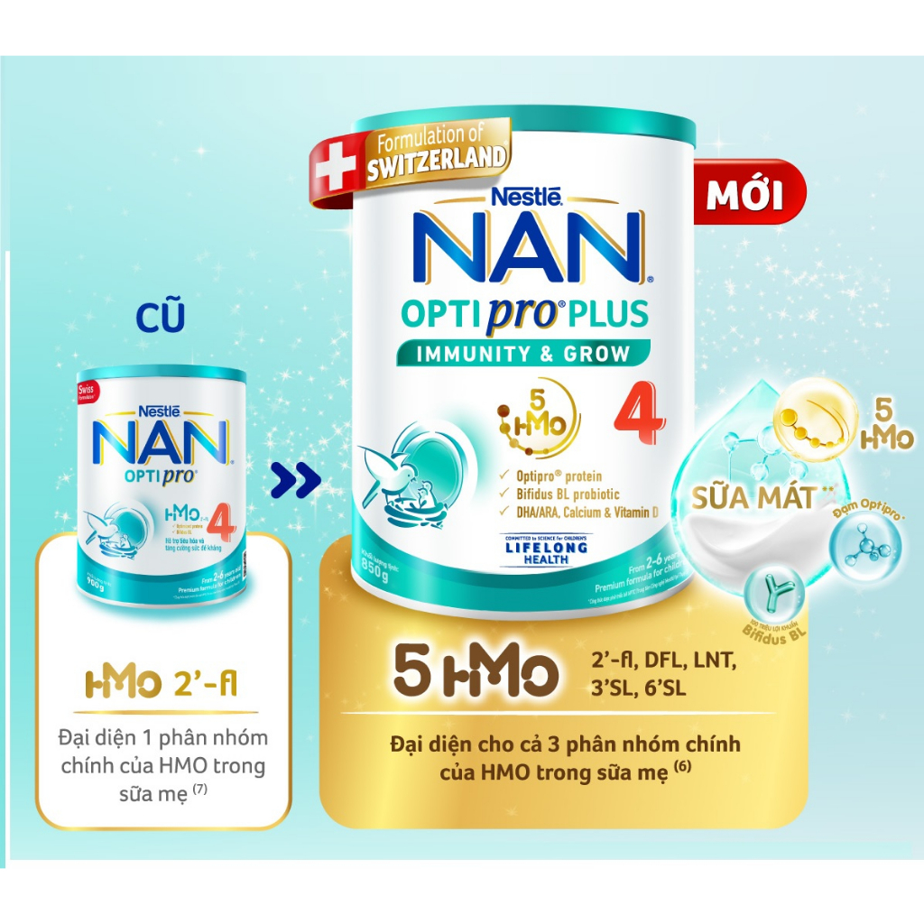 Sữa nan optipro plus 5hmo 4 850g nhập khẩu chính hãng