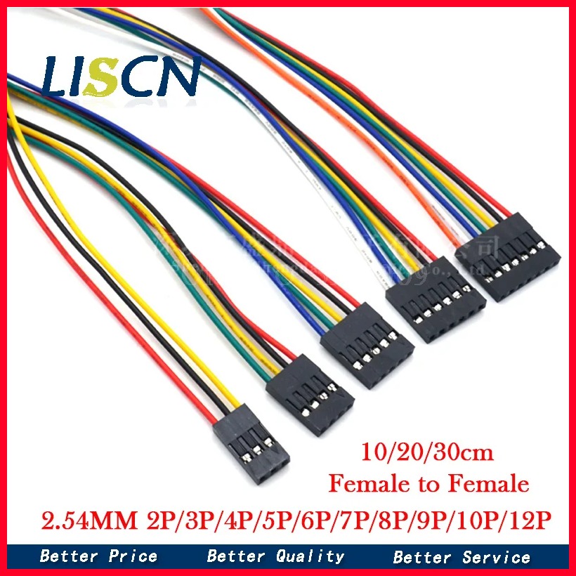 【IN stock wire connector】 10PCS 2.54MM 2.54 Wire Dupont Line female to female 1P2 3 4 5 6 7 8 9 10 1
