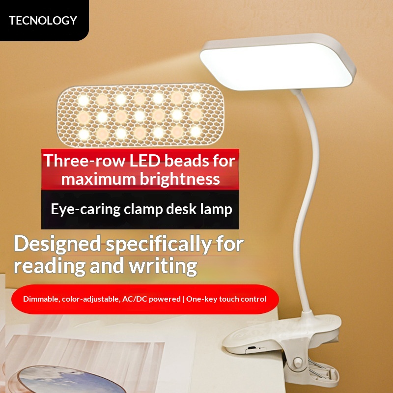 SEA JJT Đèn LED bàn học thiết kế kẹp điều khiển cảm ứng ánh sáng bảo vệ mắt lý tưởng cho học tập và đọc sách