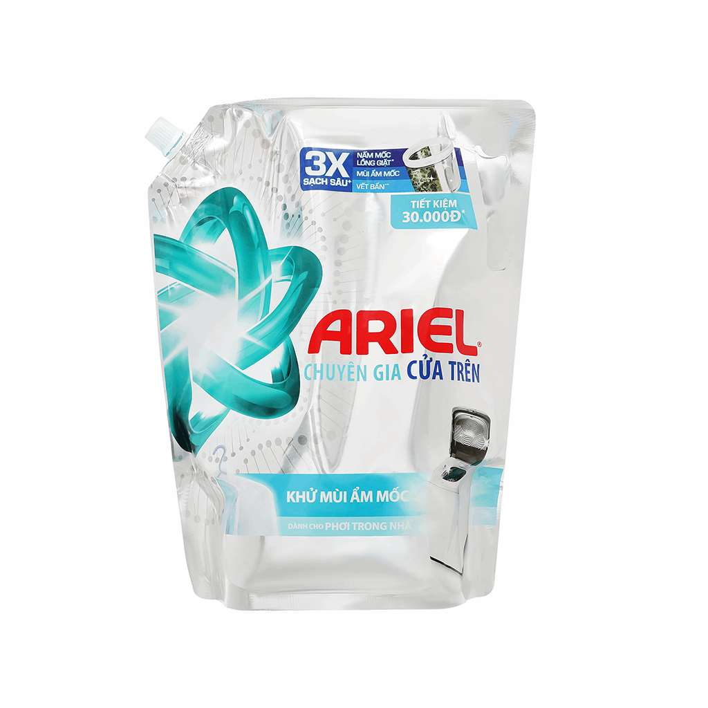 Nước giặt Ariel cửa trên khử mùi ẩm mốc/dịu nhẹ 1.8kg