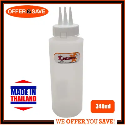 KITCHEN Series 3 Nozzle Condiment Squeeze Bottle / Ketchup Bottle / Sauce Dispenser / Sauce Bottle 340ml - 9094+2