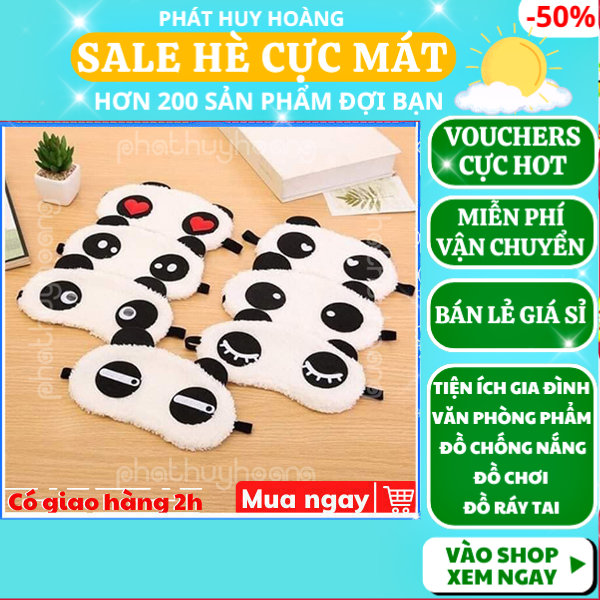 Bịt mắt che mắt ngủ hình gấu trúc dễ thương, bịt mắt ngủ cute giá rẻ, đồ bịch che mắt để ngủ, che mắt ngủ dễ thương cho bé, phụ kiện ngủ hình gấu trúc cute, miếng bịt mắt ngủ gấu trúc dễ thương độc lạ, Phát Huy Hoàng