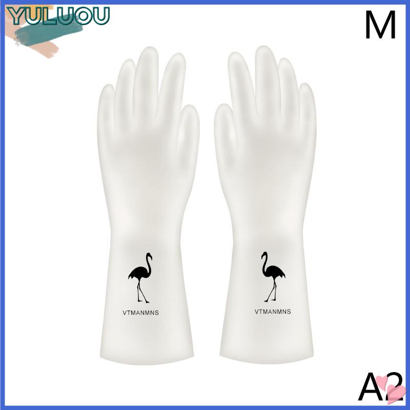 [YuLu Store ] 🔥🔥 Phong cách đơn giản hộ gia đình rửa chén găng tay phụ nữ giặt quần áo không thấm nước Găng tay cao su mỏng hộ gia đình bàn chải bát găng tay cao su - 8