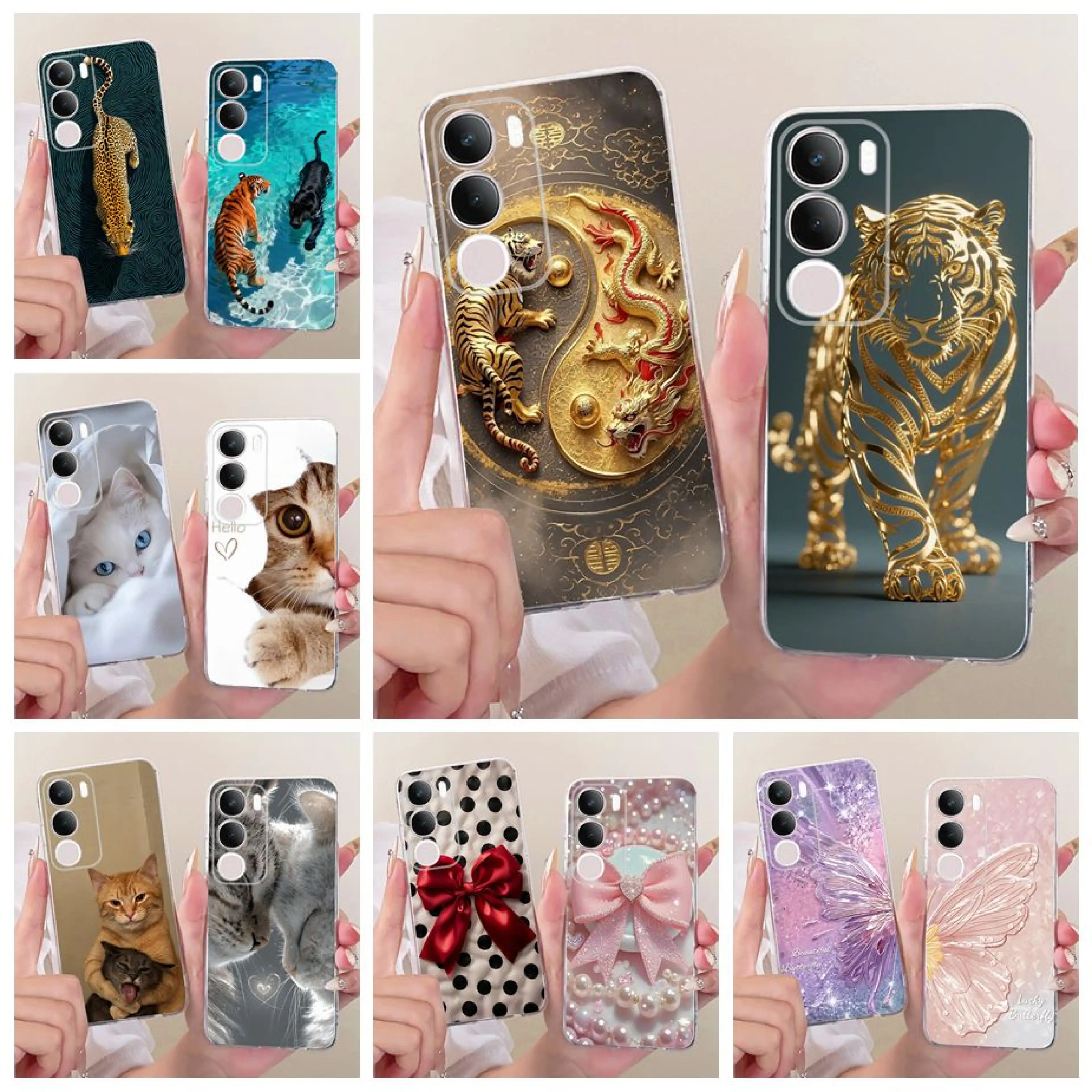 For Vivo Y19s 4G Case V2419 Cool Tiger Dragon Painted Cover Soft Slim Phone Case For Vivo Y19 5G V2432 Y 19 s VivoY19s Pro Shell