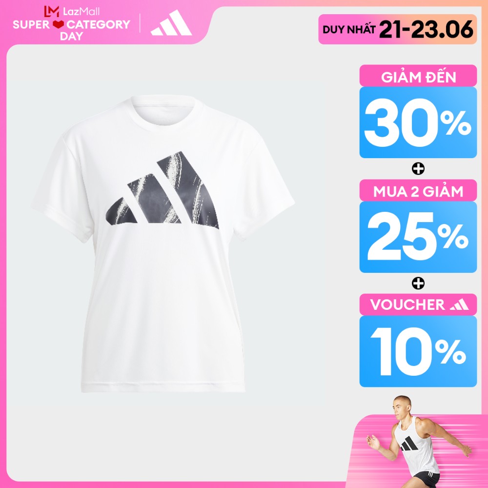 Adidas chạy áo thun brand love run it nữ trắng il4744