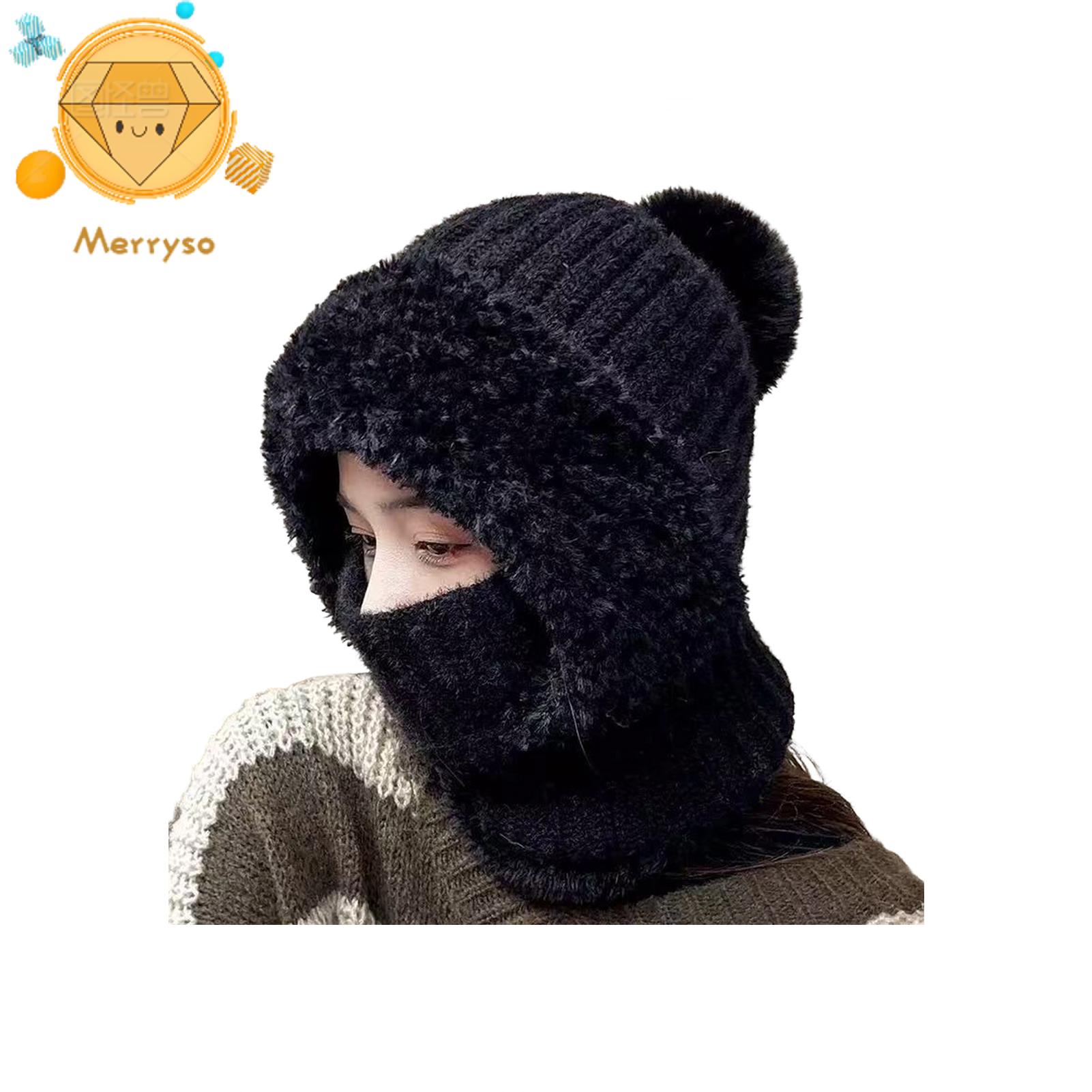 Cold Weather Face Guard Adjustable Face Guard Hat Winter Warm 3-in-1 Hat Scarf Face Guard with Plush Ball Thick Fleece Layer Adjustable Flexible Design – Solid Color Unisex Cold Weather for Asia ราคา 245 บาท*ส่งฟรี
