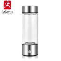 Lakexus 420มล. ไฮโดรเจนไฟฟ้าถ้วยน้ำที่อุดมด้วยไฮโดรเจนขวดเครื่องกรองน้ำคุณภาพไทเทเนียมตัวกรองสารต้านอนุมูลอิสระแบบพกพา