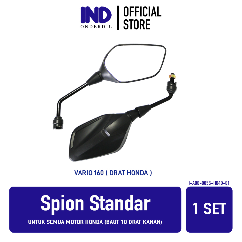 Spion Standar Model Vario 160 PCX Beat FI Street Pop eSP Spacy Scoopy Grand Vario Tiger GL Mega Pro Blade Revo Lama Absolute Bisa Untuk Semua Jenis Motor Honda Kanan Kiri Drat Kanan Baut 10 Kaca Datar Sepion Set Harga  44,340 Ringgit*Penghantaran Percuma