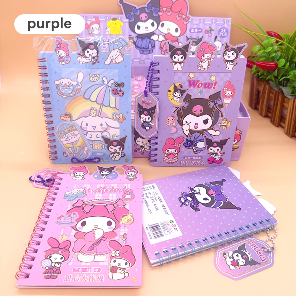 Mumystation Stiker Buku Anak Quicksand Shake Note Book Ring 3D