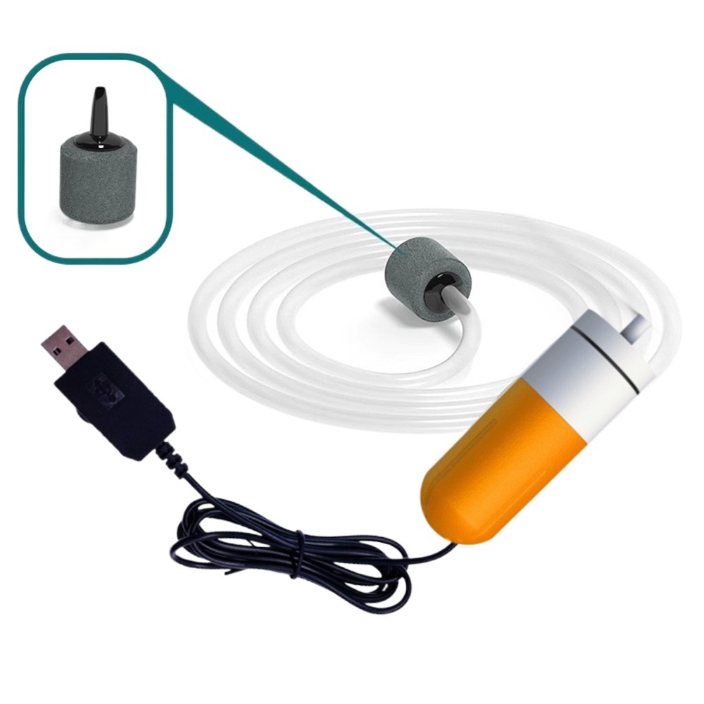 DECALE Điều chỉnh tốc độ Máy bơm không khí oxy cho bể cá Sạc USB Cực kỳ yên tĩnh Bộ lọc hồ cạn thủy sinh Máy tạo oxy nhỏ Tắt tiếng Máy sục khí Máy nén khí Bể cá - 5