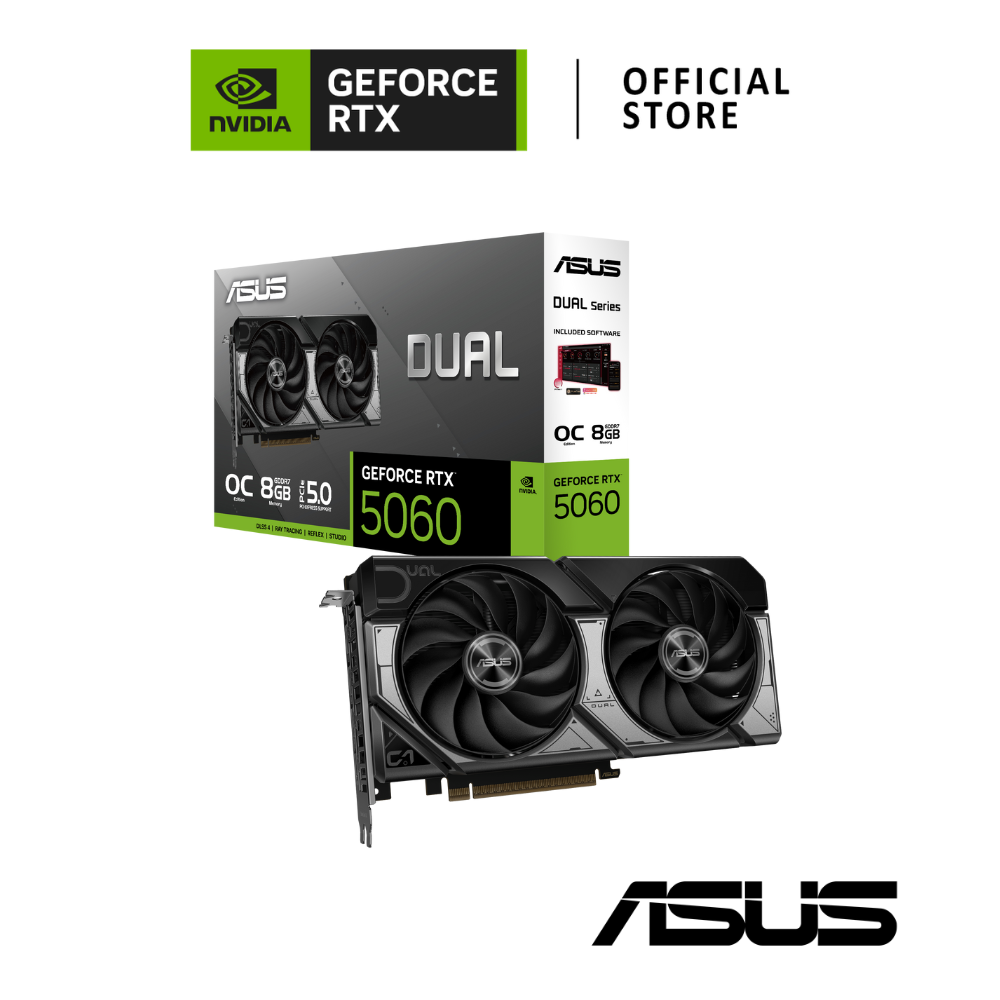 ASUS Dual GeForce RTX™ 5060 8GB GDDR7 OC Edition VGA Card การ์ดจอ ราคา 13,910 บาท*ส่งฟรี