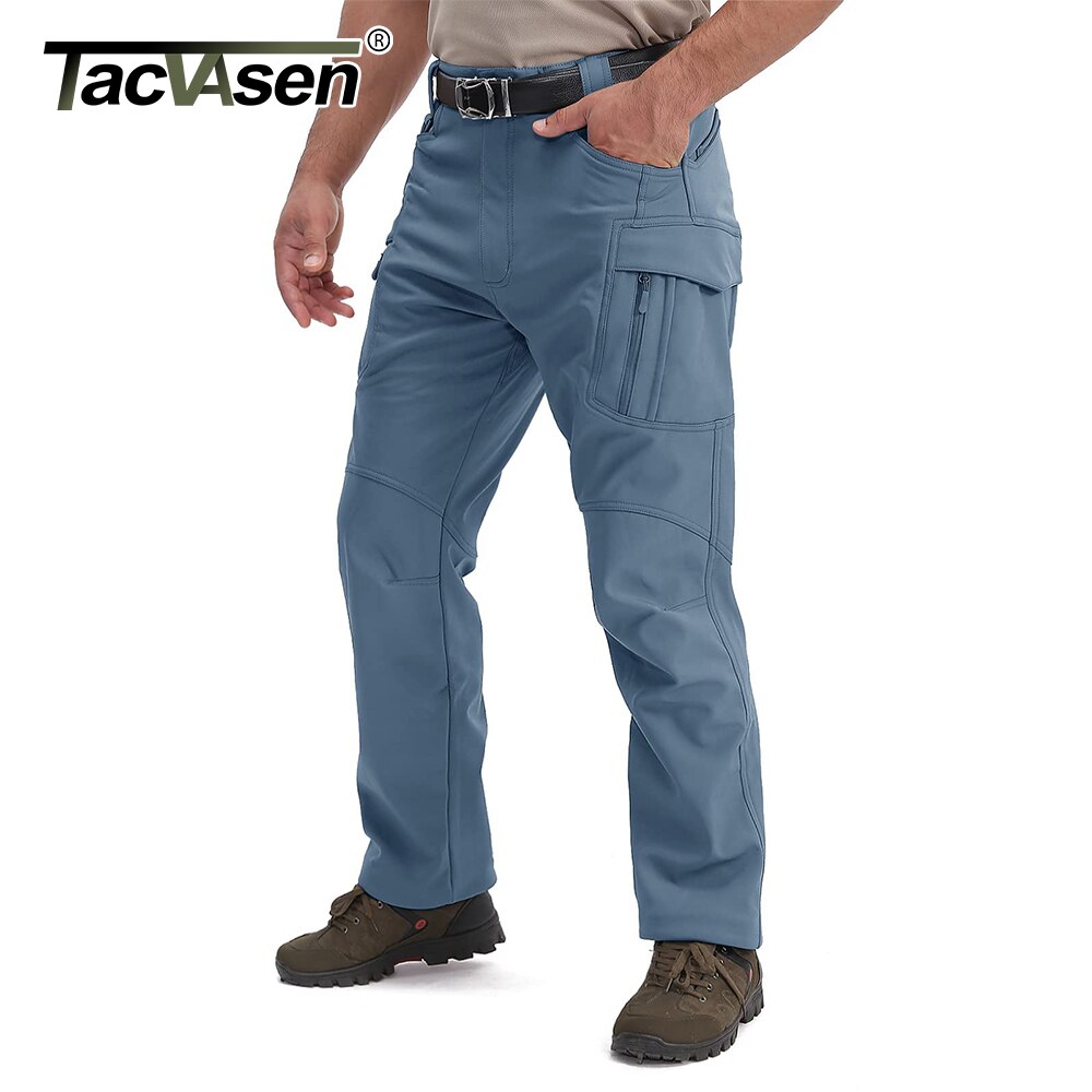 Tacvasen Mùa Đông Softshell quần giữ ấm Mens Ix9 Quần chiến thuật quân sự Quần túi hộp Không Thấm Nước quần lông cừu Đi Bộ Đường Dài quần tây công sở