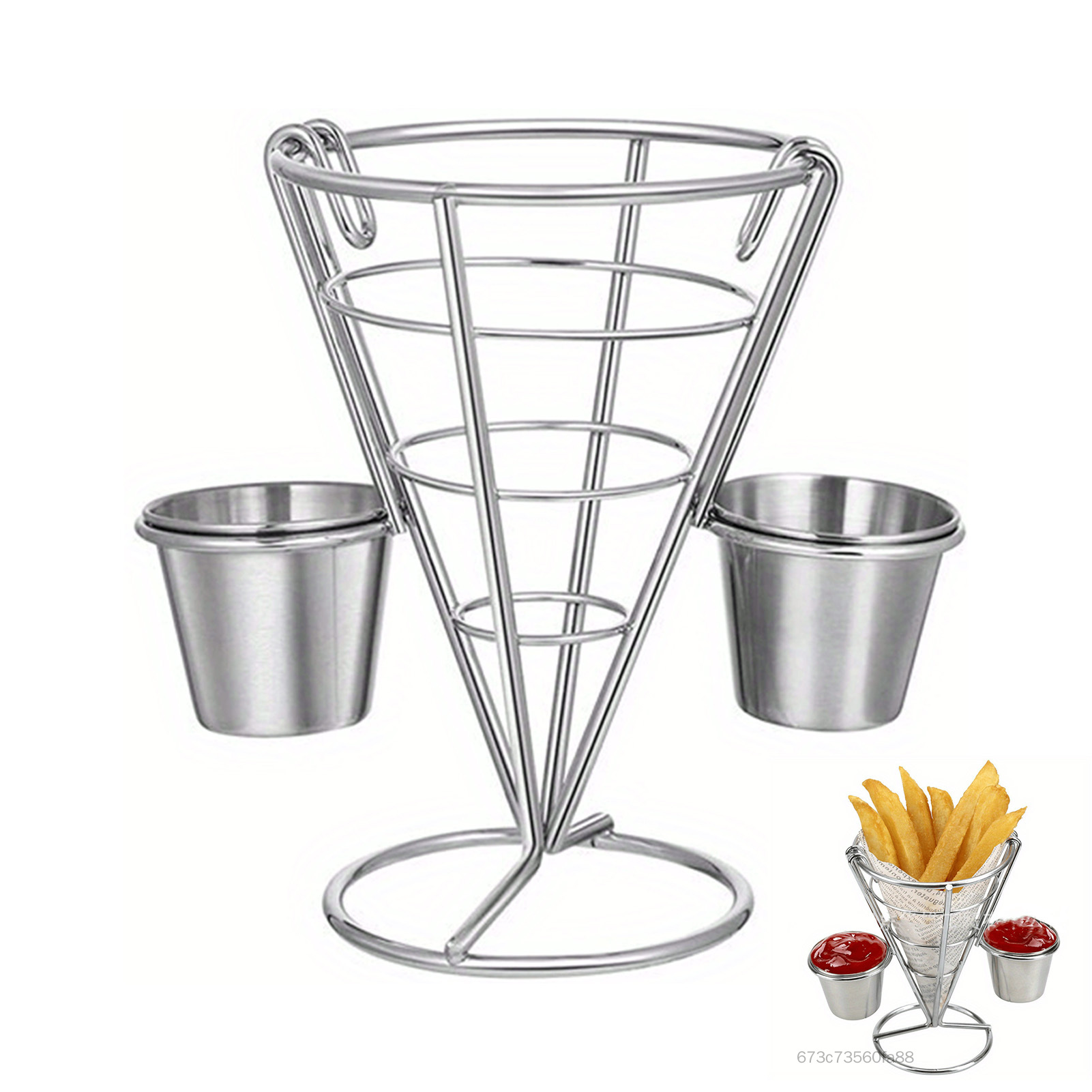 Giỏ khoai tây chiên nổi bật giỏ khoai tây chiên giỏ tự chọn hình nón thực phẩm nhà hàng khoai tây chiên phô bày gà chiên IB-VN