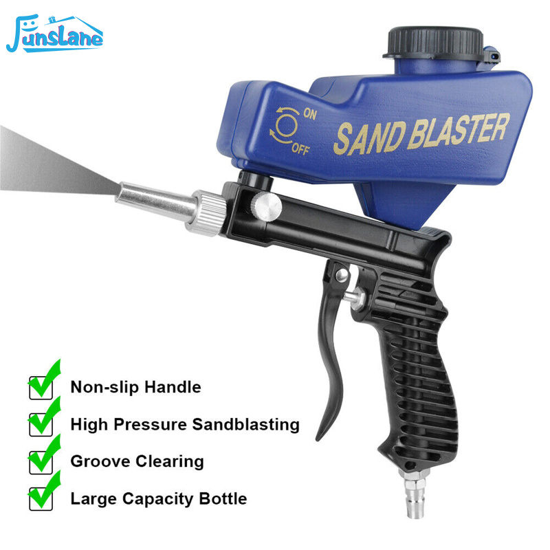 FunsLane Air Sand Blaster Handheld Gun Ergonomic Design Sand Blaster For Remove Paint Rust Stains Grime On Surfaces ราคา 391 บาท*ส่งฟรี