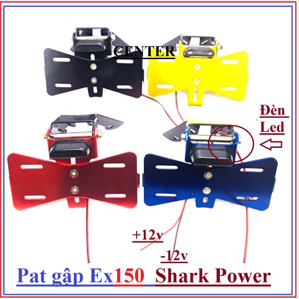 Pát Biển Số Shark Power Gắn Exciter 150, Winner  ( gấp 2 chiều, Có đèn soi biển)