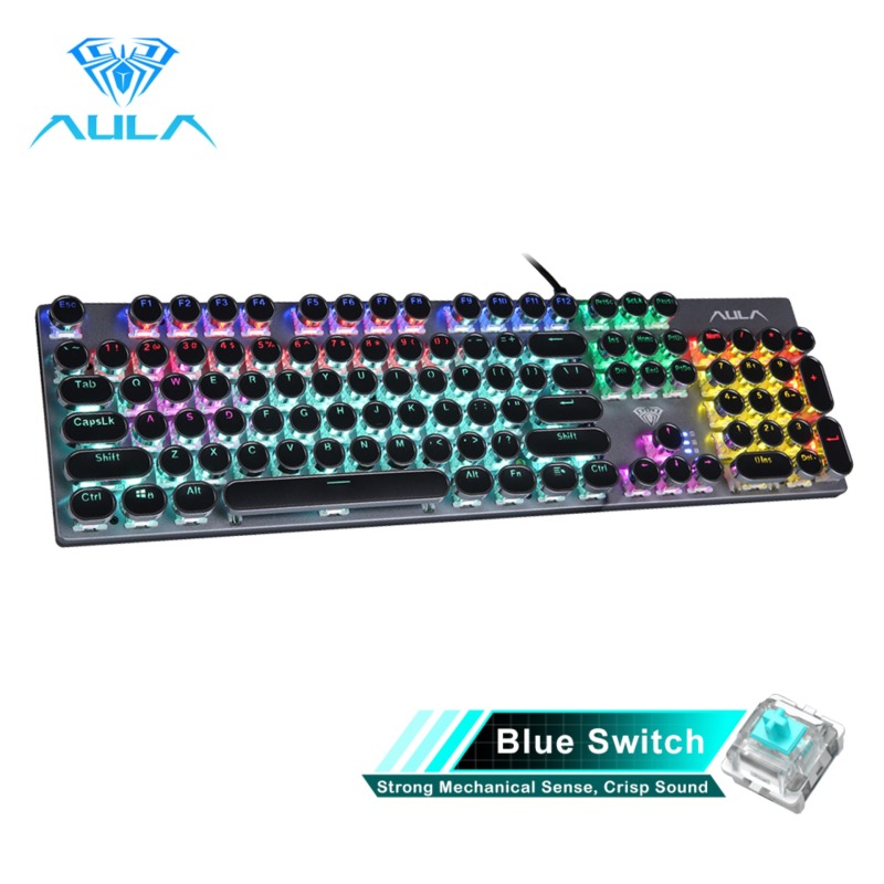 AULA S2016/F2068 Mechanical Gaming keyboard 104 Keys Anti-ghosting Marco Programming LED Backlit Keyboard for PC Laptop Computer Singapore