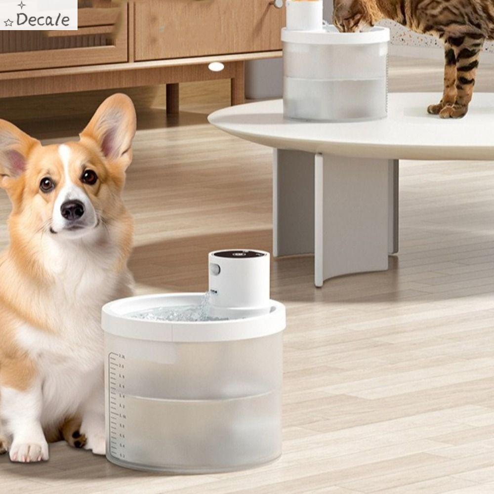 DECALE Cảm biến chuyển động Đài phun nước cho thú cưng Dung tích 2,2L 2 chế độ Đài phun nước cho mèo thông minh Bền bỉ Siêu yên tĩnh Bình nước cho mèo Dành cho mèo và chó