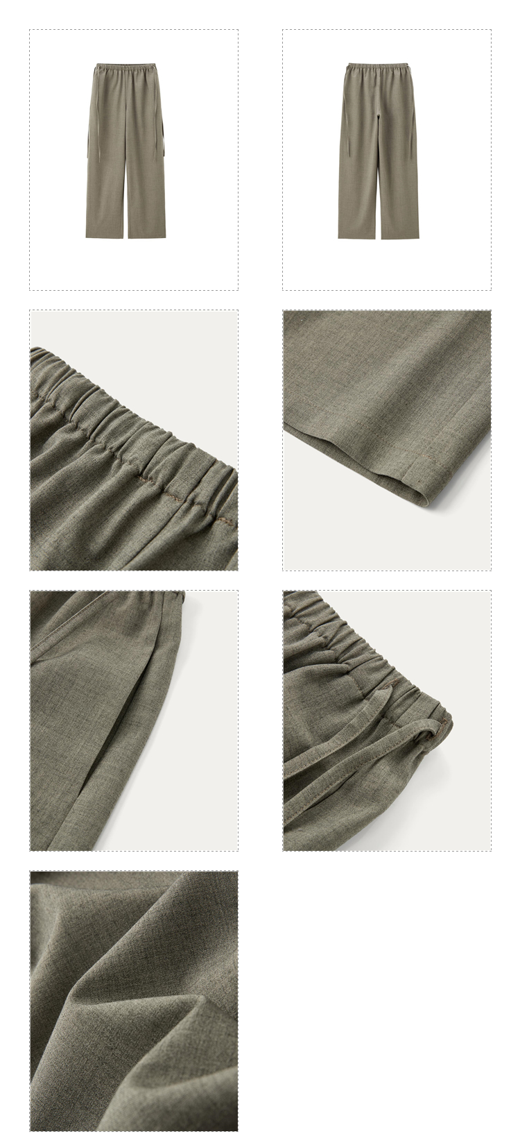 Giordano Women Elastic waist wide leg suit pants Free Shipping 18414918 · v2