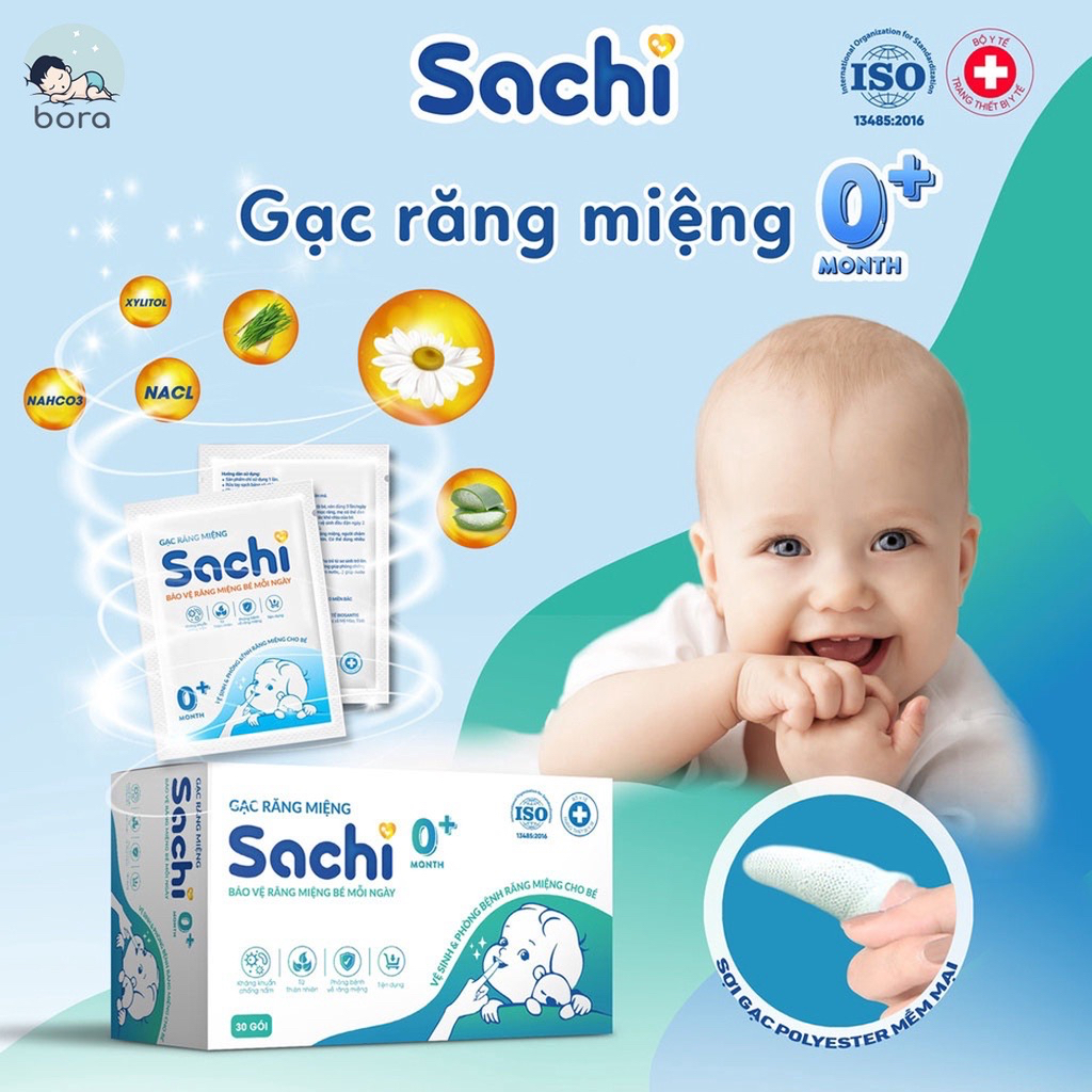 Hộp 30 gạc rơ lưỡi sachi / dr.papie - vệ sinh răng miệng cho bé