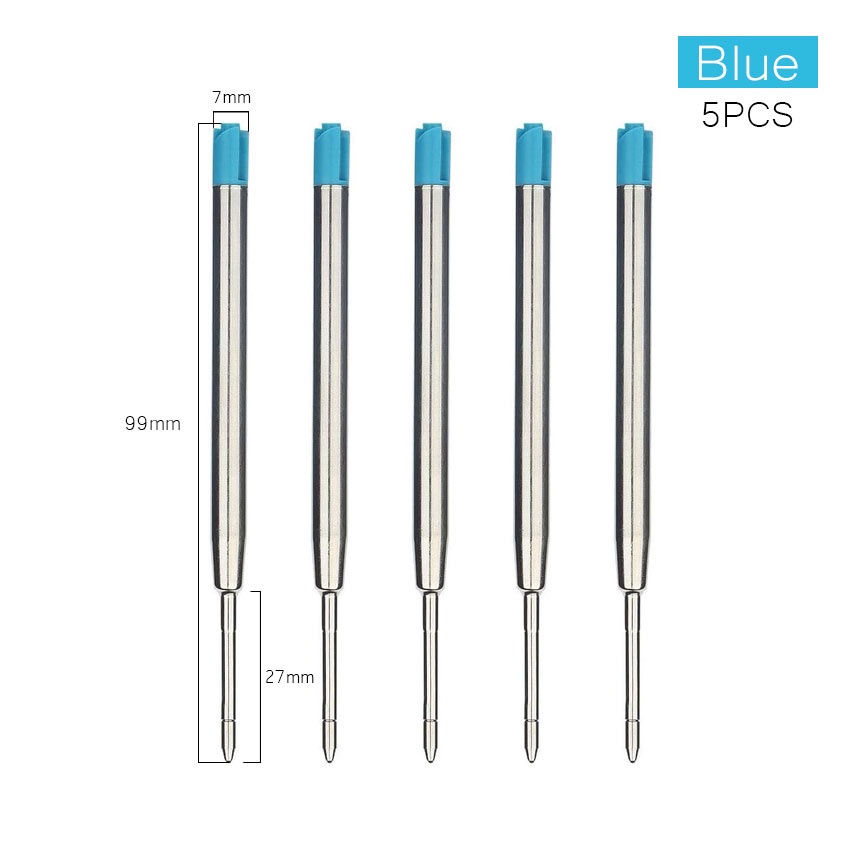 10 Pcs Pulpen Refill Pen Parker Cetek Putar / Isi Ulang Pena Pulpen / Isi Refill Ballpoint / Tinta Pen - Bahan Metal Diameter 0.5Mm Tinta Hitam & Biru