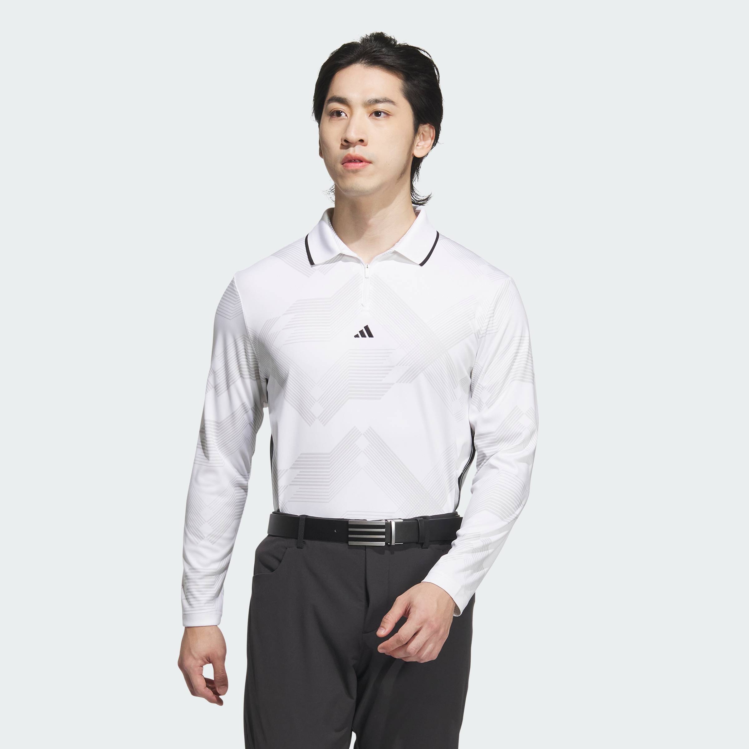 [CHỈ 25-30.9-MUA 2 GIẢM 25%] adidas Đánh gôn Áo Polo Họa Tiết Dài Tay Nam trắng IM7261