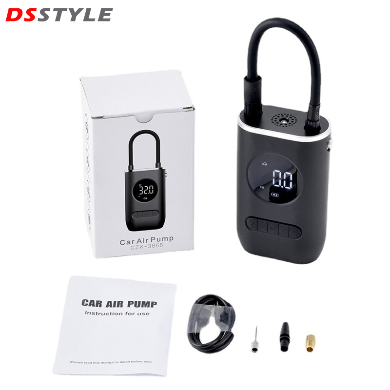 Dsstyles Xách Tay Mini Tự Động Bơm Hơi máy bơm không khí loại USB C Có Thể Sạc Lại 4000MAh Pin Màn hình hiển thị kỹ thuật số máy nén khí xe hơi