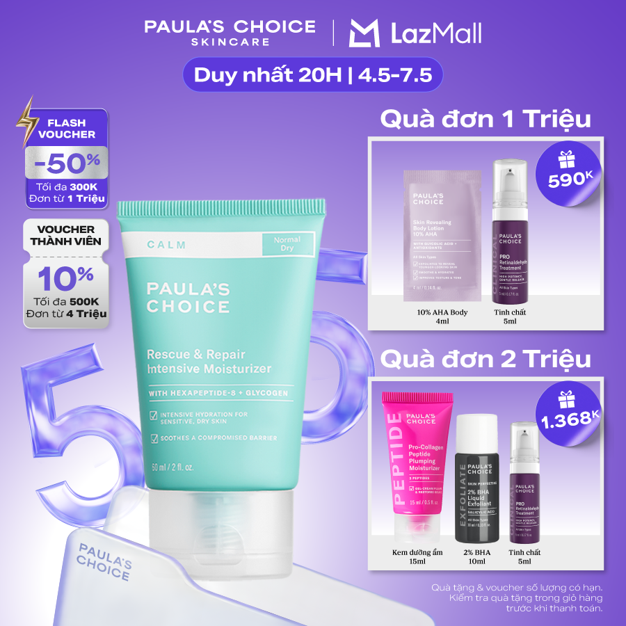 Kem dưỡng ẩm phục hồi cho da khô nhạy cảm Paula's Choice Calm Rescue  Repair Intensive Moisturizer 60ml 9250