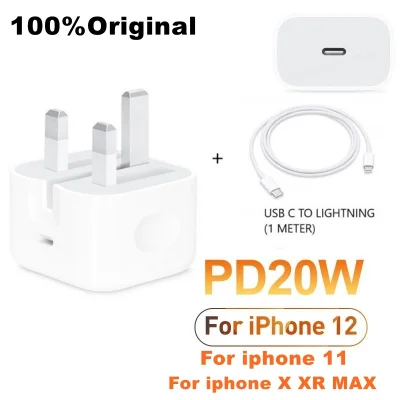 Original authentic 20W PD USB-C to Lightning data cable iphone power adapter fast charger for Apple iPad iPhone 8plus XR 11 pro iphone 12 13Pro max