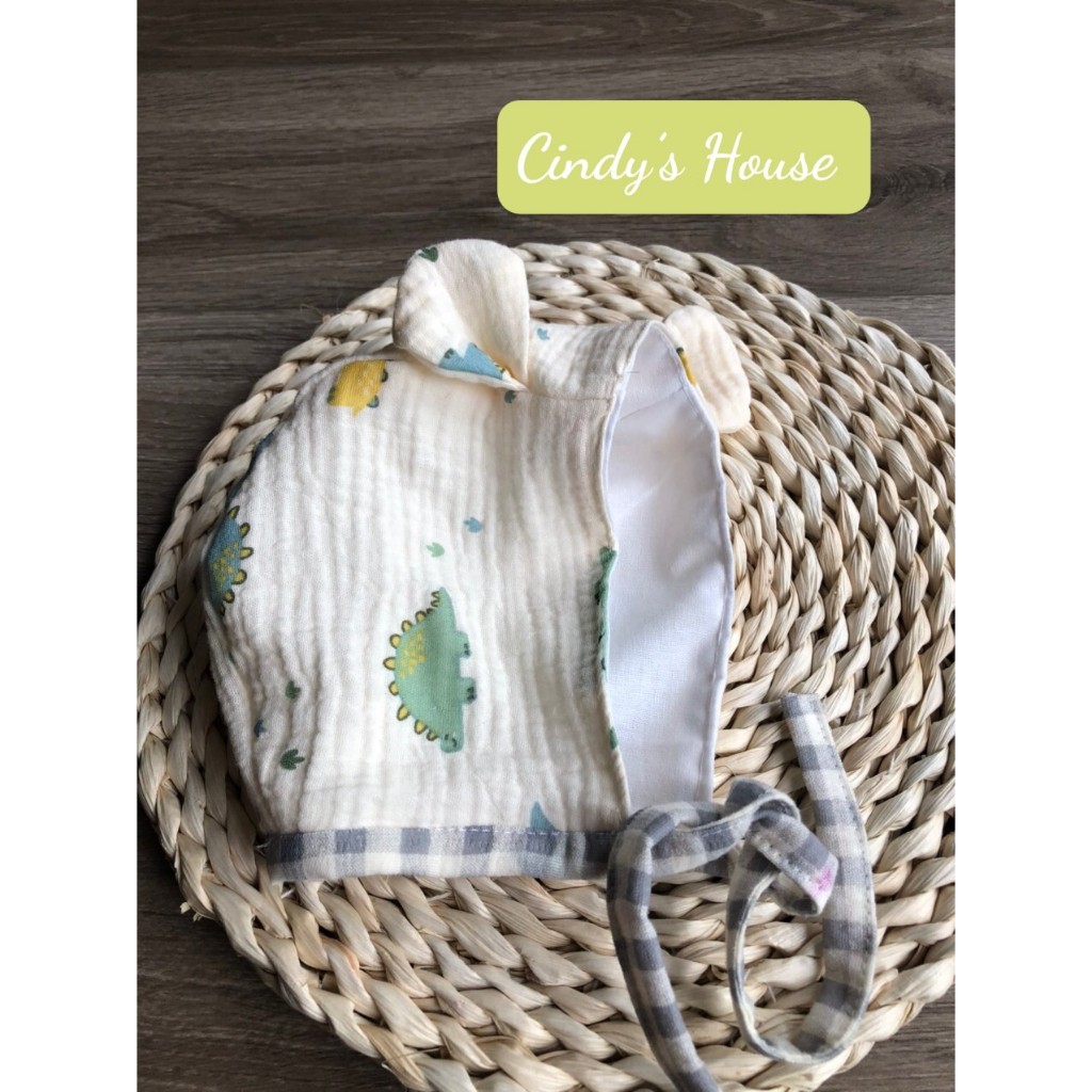 Mũ vải có tai thỏ cho bé sơ sinh trẻ em - Cute baby bonnet