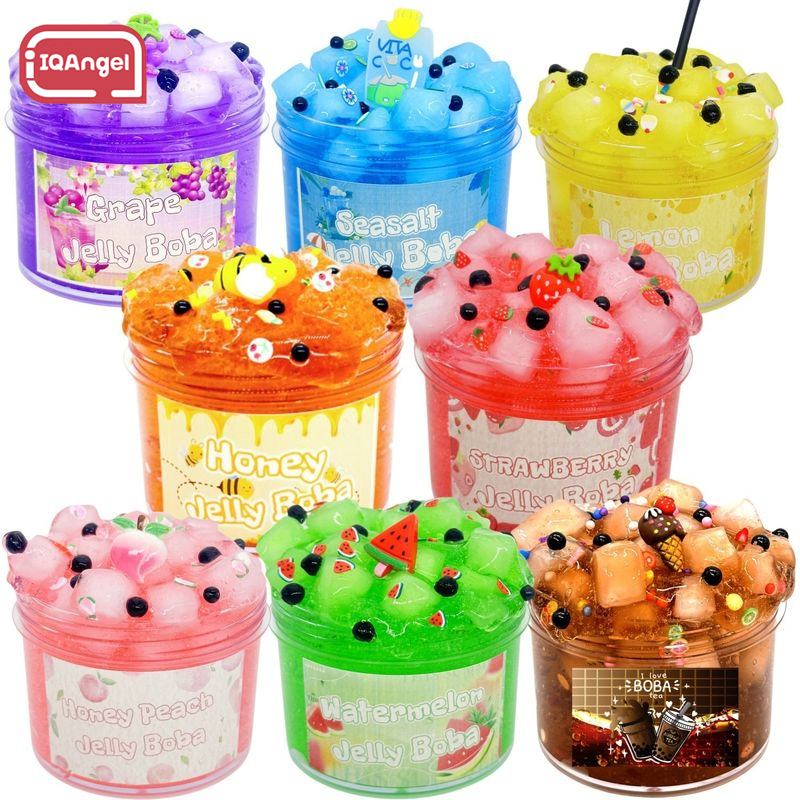 IQANGEL Strawberry Jelly Boba Slime Set - Fun Sensory Play Dough with Fruit Decorations for Stress Relief and Creative Play ราคา 132 บาท*ส่งฟรี