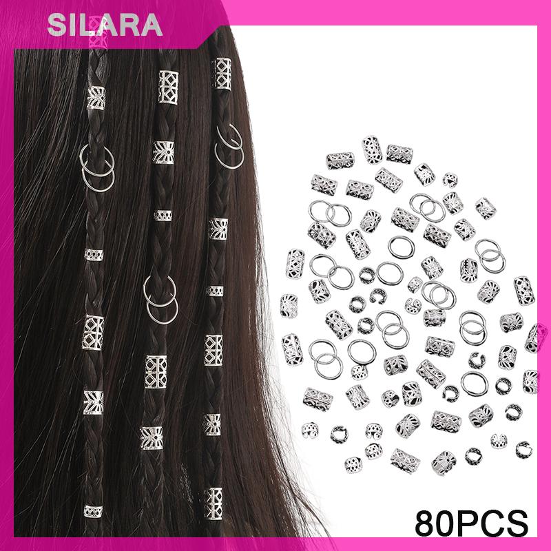 SILARA Dreadlock Tóc Nhẫn Có Thể Điều Chỉnh Còng Clip Tóc Bện Bẩn Bẩn Bead Kẹp Tóc Phụ Kiện Mũ Nón C