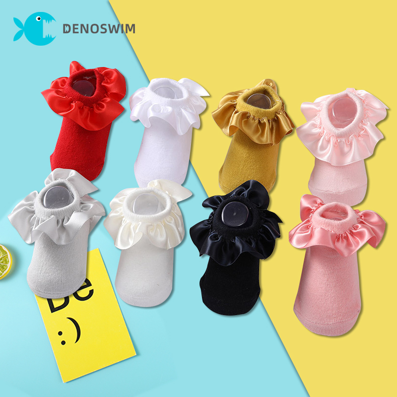 Denoswim 0-24 Tháng Bé Gái Bít Tất Trẻ Em Cô Gái Cotton Thoáng Khí Ren