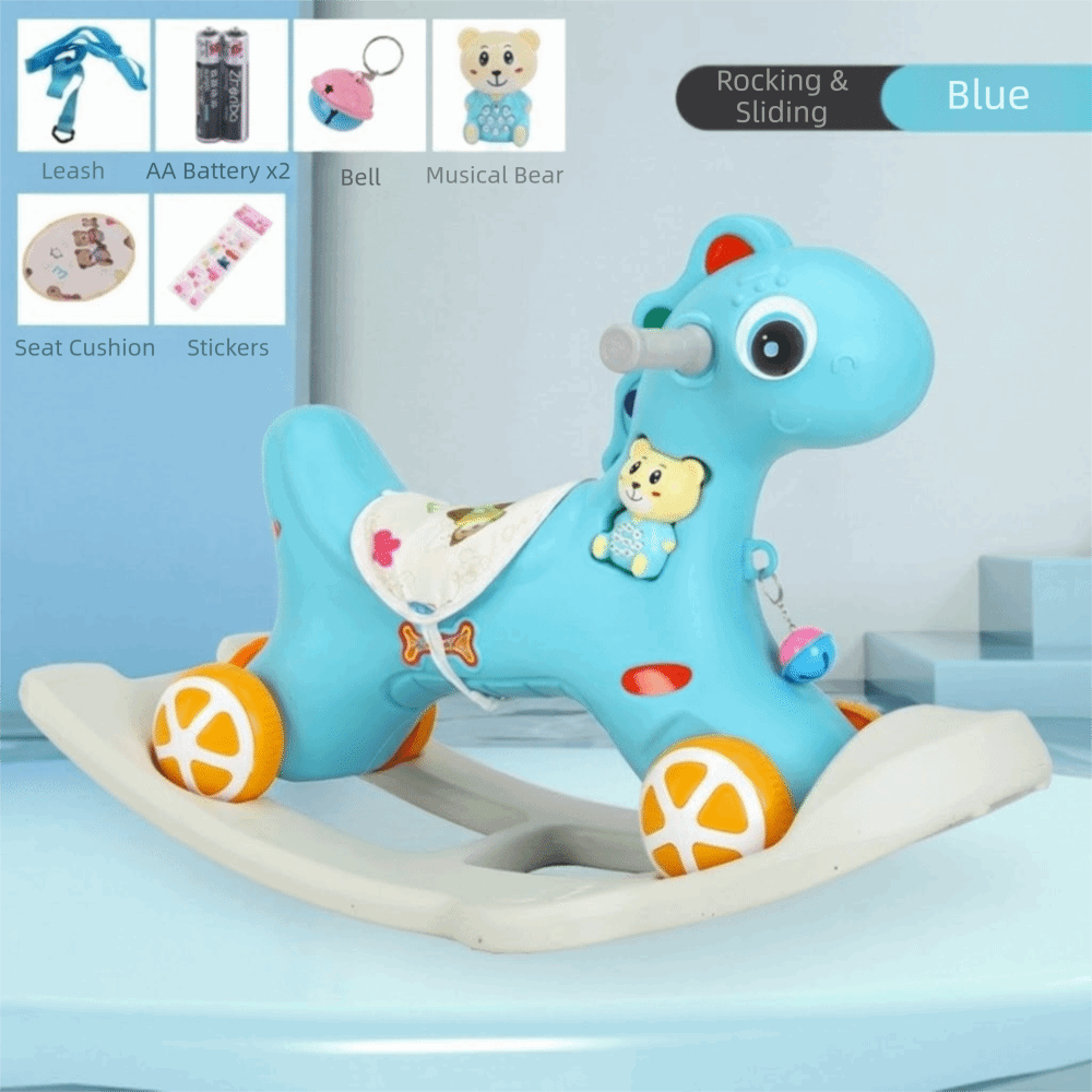 MAJESTI Đẩy đi Ngựa bập bênh cho trẻ em Chức năng lái xe Cưỡi xe thăng bằng Ngựa cưỡi bằng xe đẩy Đồ chơi Đồ chơi cưỡi ngựa Trẻ biết đi