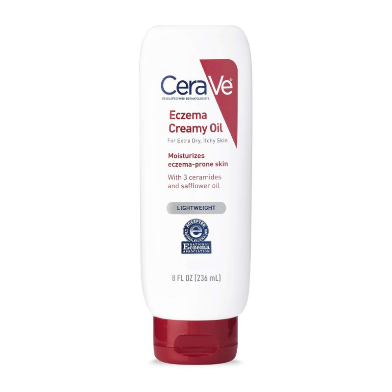 Buy CeraVe Eczema Creamy Oil | Eczema Treatment Body Oil for Dry Skin & Itch Relief | Fragrance Free - Packaging may vary | 8 fl oz (236ml) Singapore