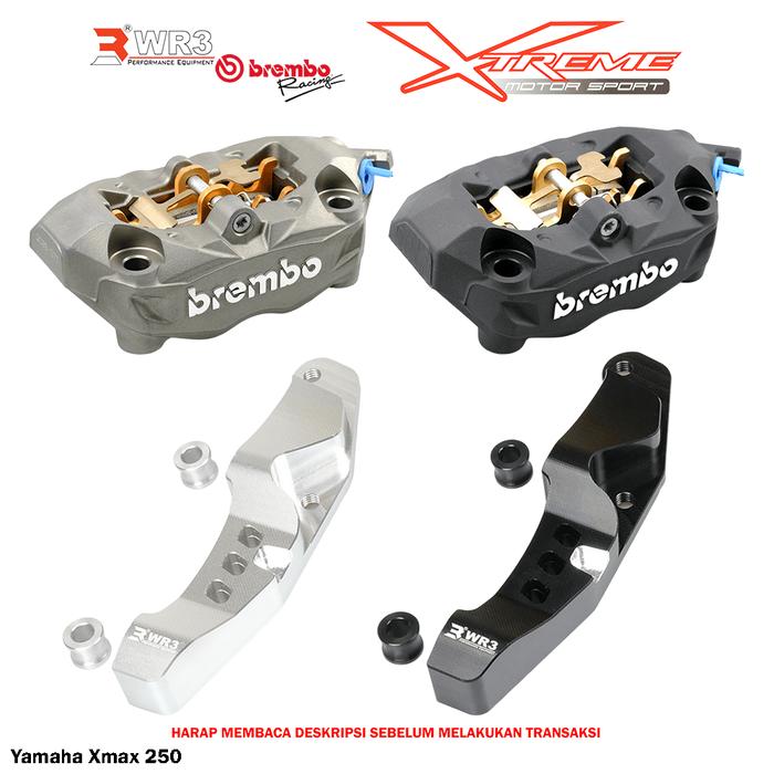 PAKET KALIPER BREMBO M4 P32 100MM + BREKET WR3 XMAX 250CC 300CC-Apocalypse77 Harga 6,345,000 rupiah*Gratis Ongkir