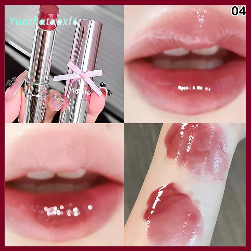 yunshataoxf Cappuvini pha lê Gương thủy tinh rắn Son bóng nước ánh sáng Son môi rõ ràng thạch môi men Nude Nhẹ sáng môi tint trang điểm - 2