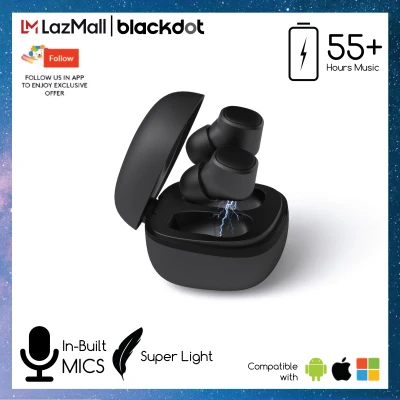 Blackdot Pro 2 Wireless Earbuds | USB Type-C Case Premium Sound One Touch Control High Bass IPX6