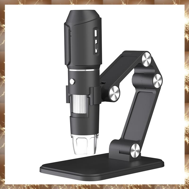 (TIPM) Wireless Microscope,WiFi USB Digital Handheld Microscope, 50 to 1600x Wireless Magnification 8 LED with Metal Stand