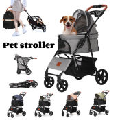 Foldable Pet Trolley with 360° Wheels - 